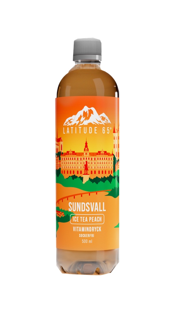 Läs mer om Latitude 65 Vitamindryck - Sundsvall Peach Ice Tea 50cl