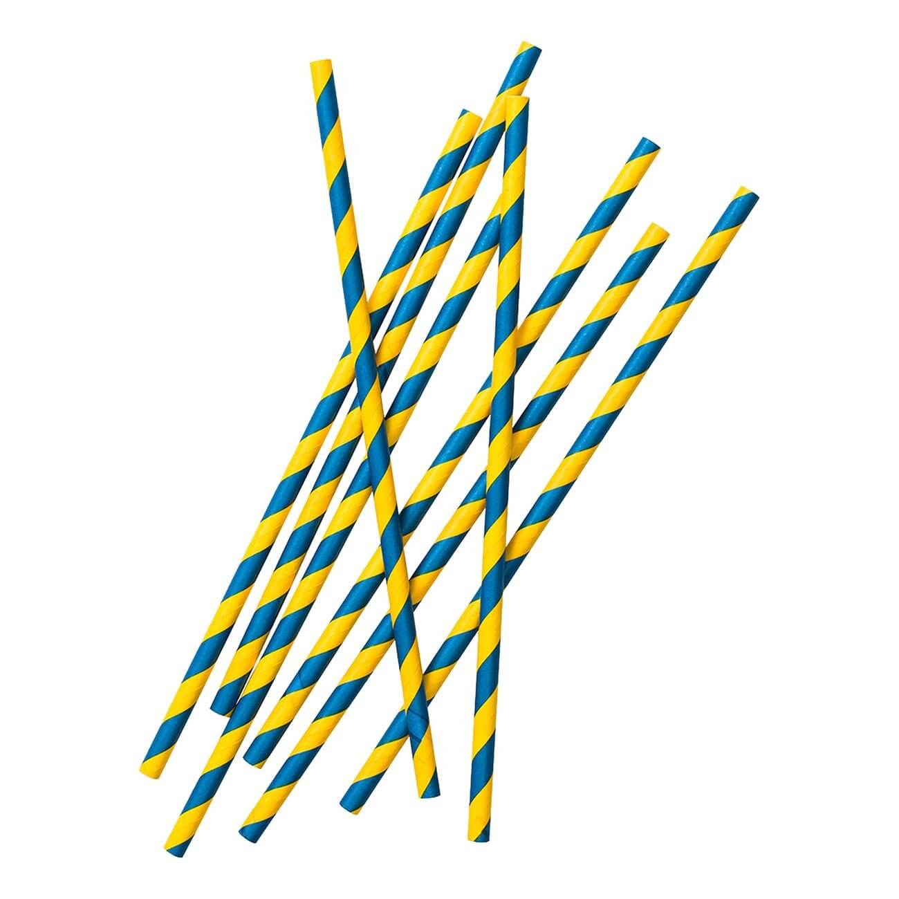 Papperssugrör Svenska Flaggan 24-pack | Festartiklar - Engångsartiklar | Gottegrisen