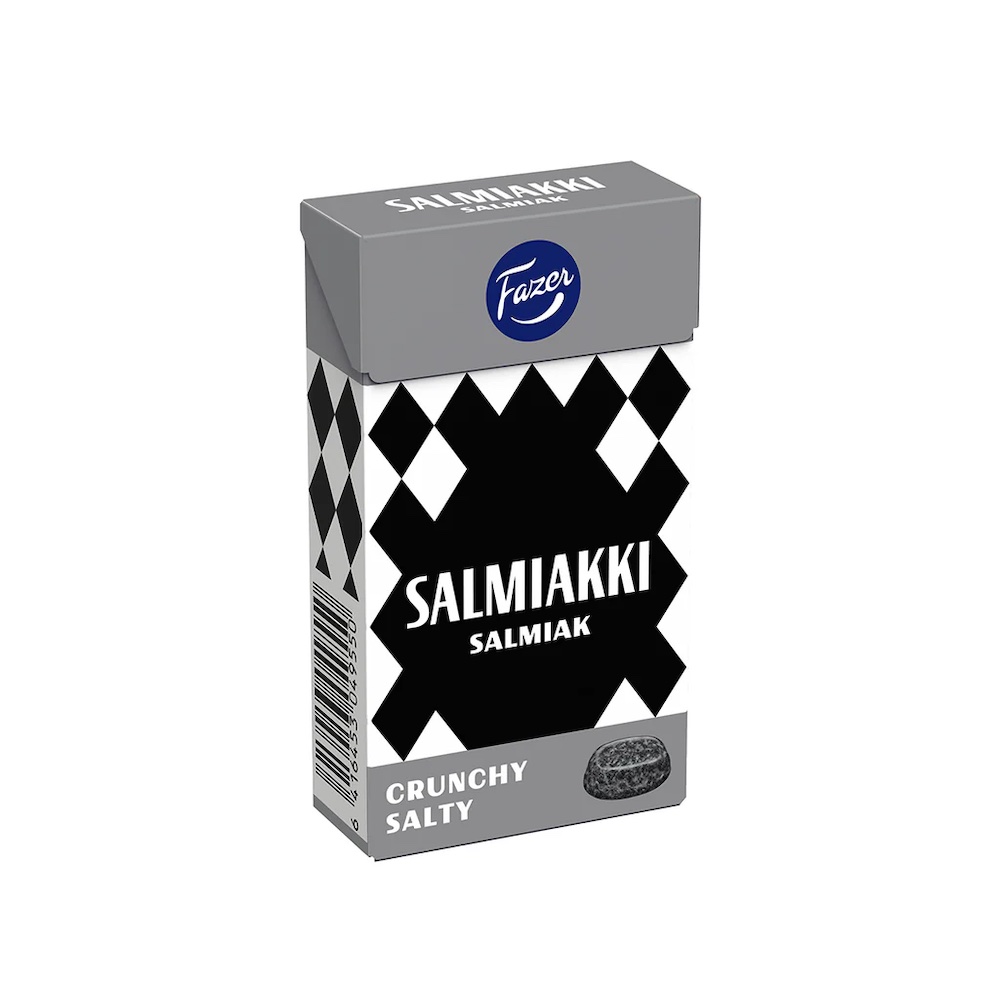Läs mer om Fazer Salmiakki Crunchy Salty pastiller 38g