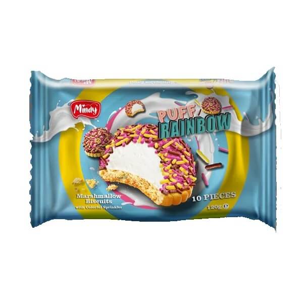 Läs mer om Mindy Puff Rainbow Biscuit 120g