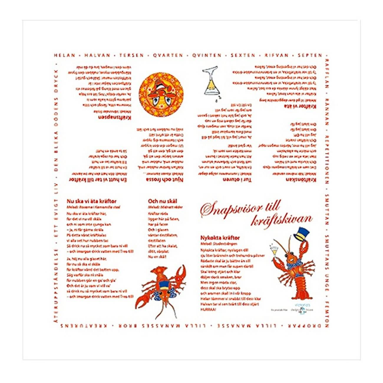 Servetter Snapsvisor Kräftskiva 20-pack | Festartiklar - Engångsartiklar | Gottegrisen