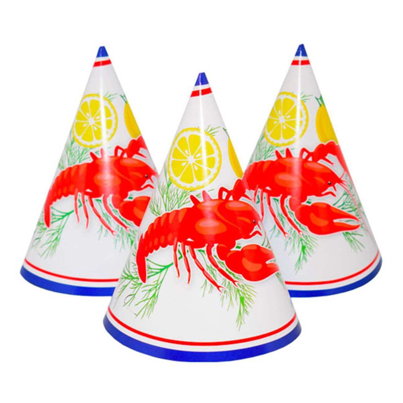 Kräftskiva Partyhatt 6-pack | Festartiklar - Engångsartiklar | Gottegrisen