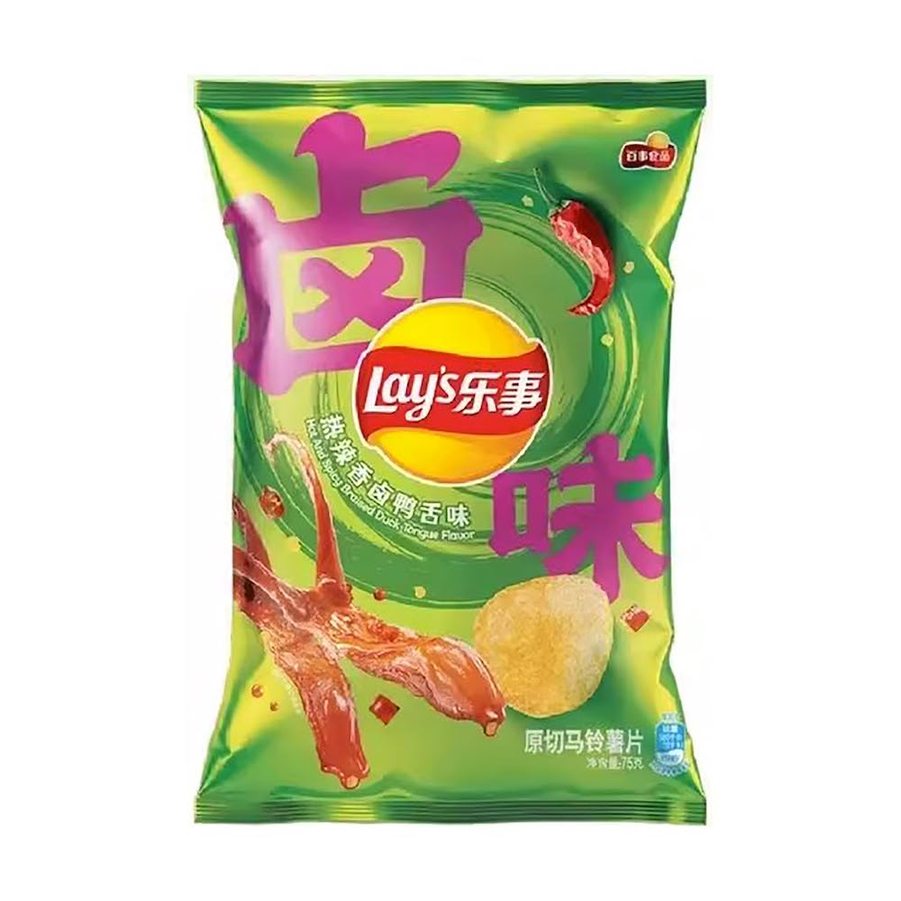 Läs mer om Lays Potato Chips Spicy Duck Tongue 70g