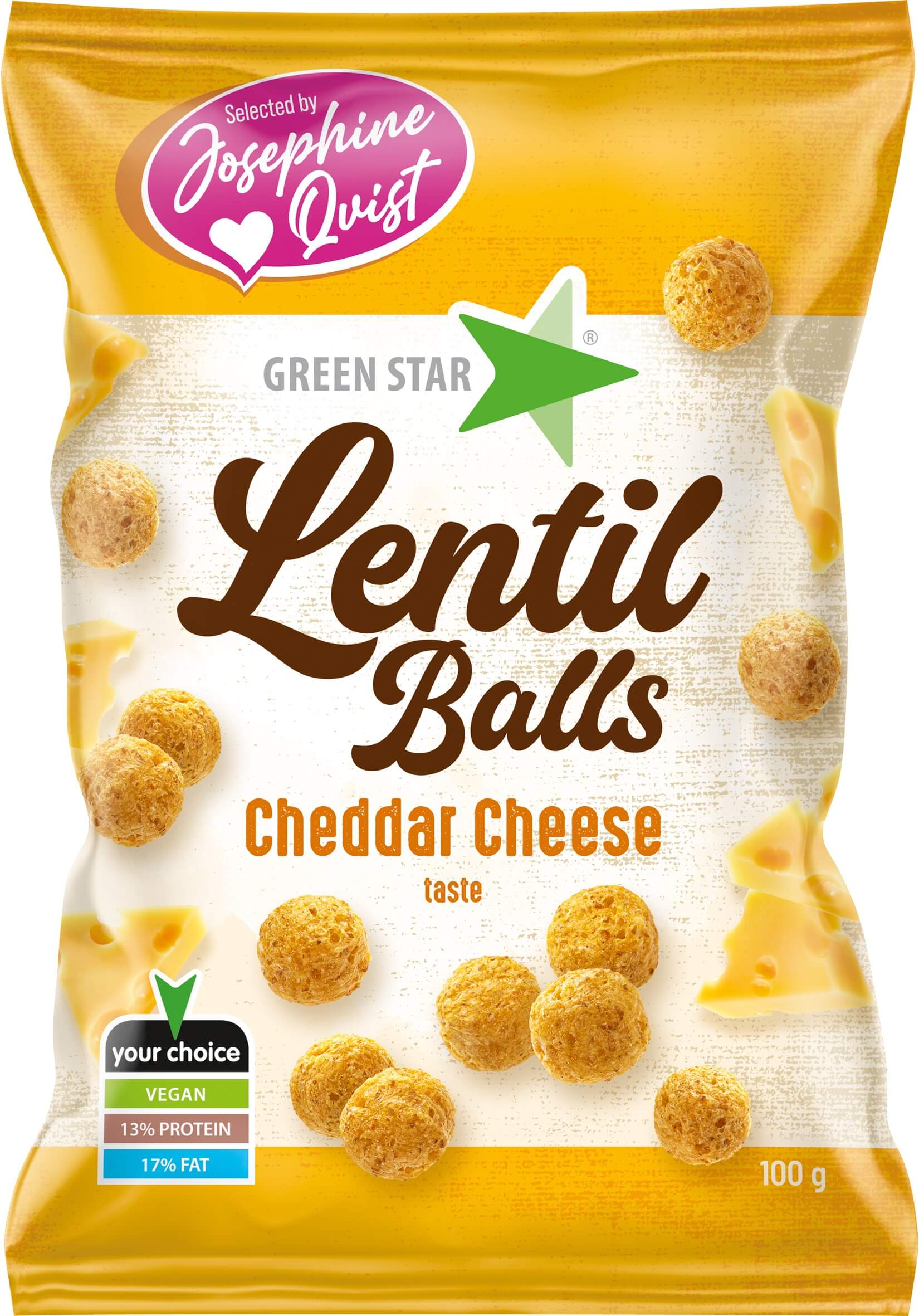 Green Star Lentil Balls Cheddar 100g (BF:2025-05-12)