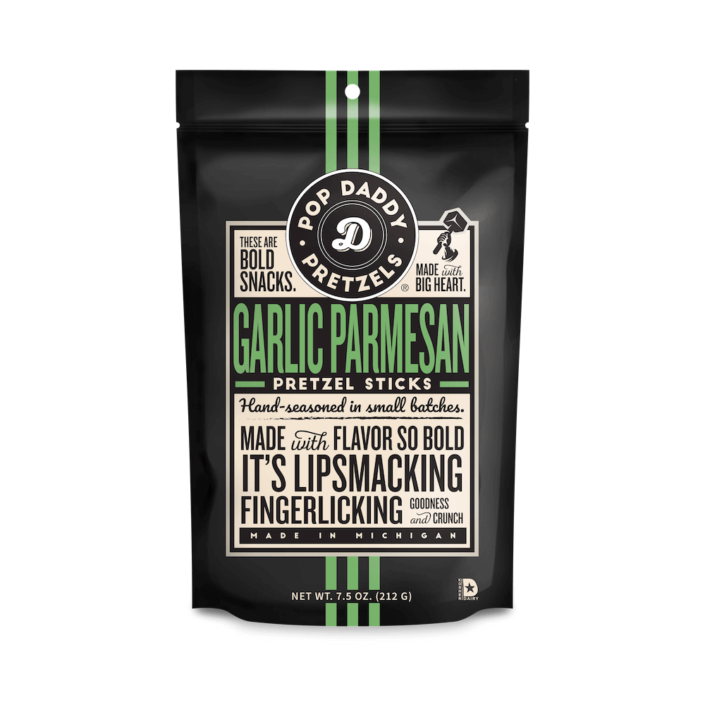 Läs mer om Pop Daddy Pretzel Sticks Garlic Parmesan 212g
