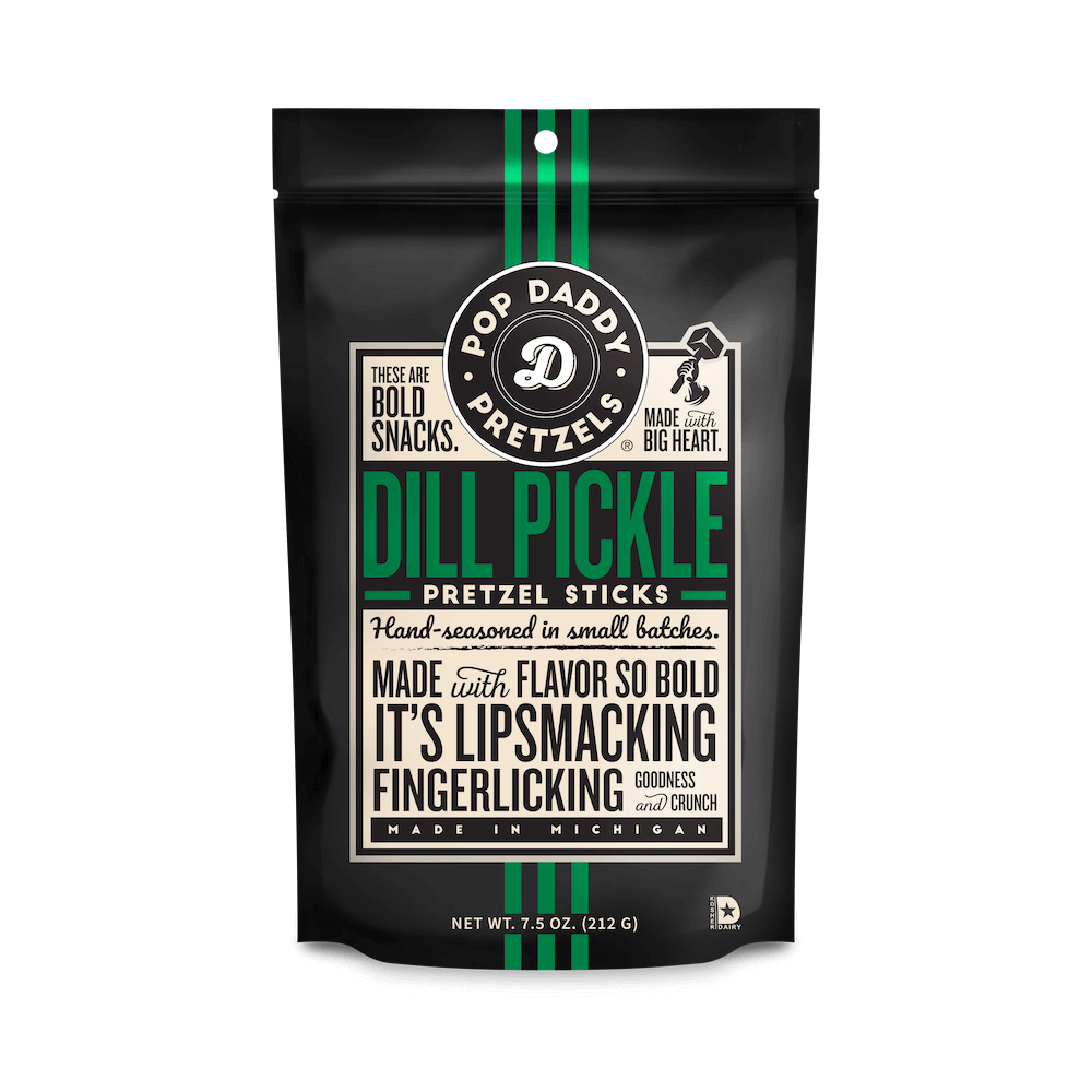 Läs mer om Pop Daddy Pretzel Sticks Dill Pickle 212g