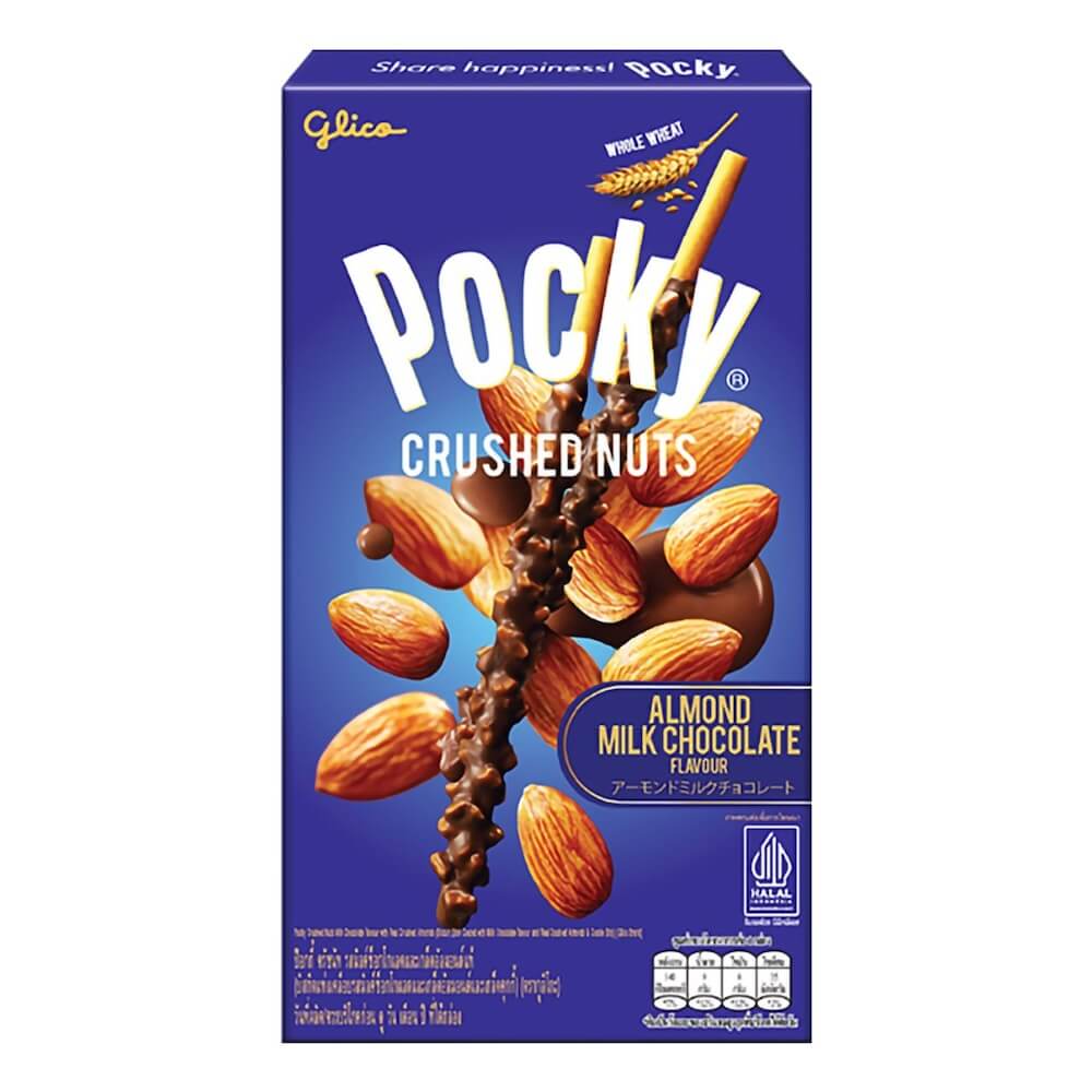 Läs mer om Pocky Crushed Nuts Almond Milk Chocolate 25g
