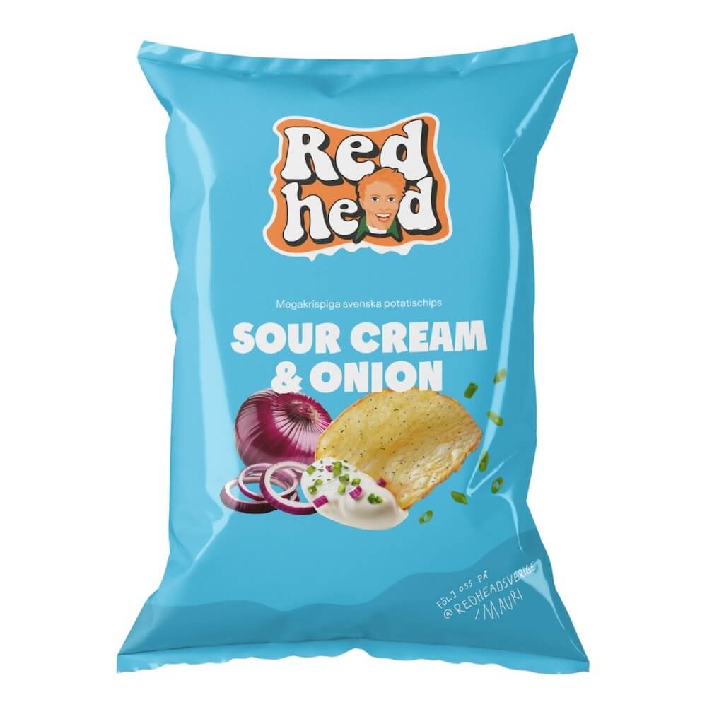 Läs mer om Redhead Sourcream & Onion Chips 150g