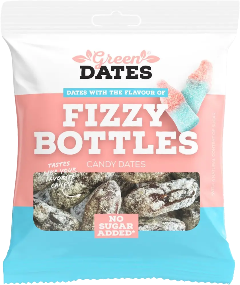 Green Dates Dadlar Fizzy Bottles 90g (BF:2026-01-10) | Snacks - Nötter & Torkad frukt - Dadlar | Gottegrisen