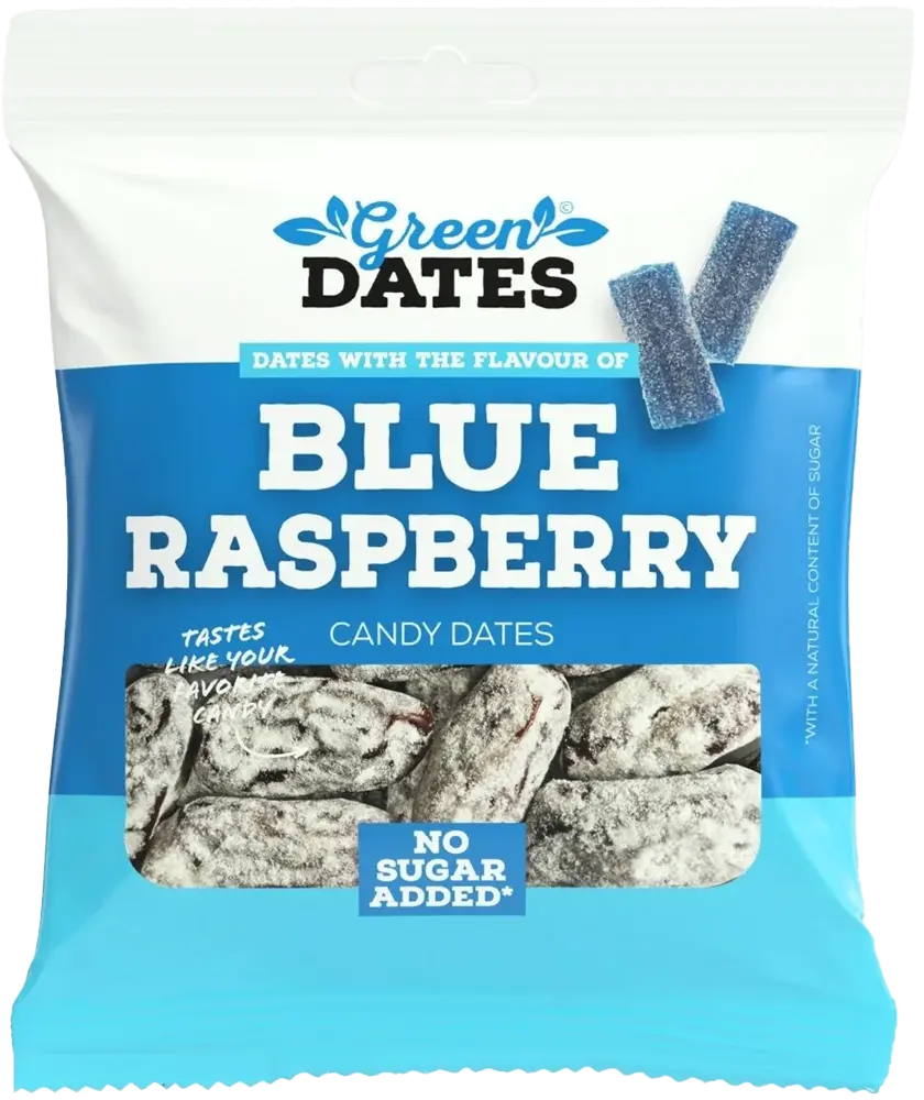 Green Dates Dadlar Blue Raspberry 90g(BF:2026-01-25) | Snacks - Nötter & Torkad frukt - Dadlar | Gottegrisen