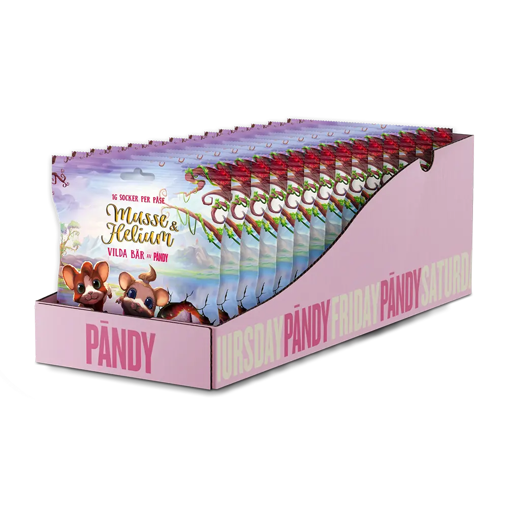 Pändy Candy Musse & Helium Vilda Bär 50g x 14st | Godis - Barnens Favoriter | Gottegrisen