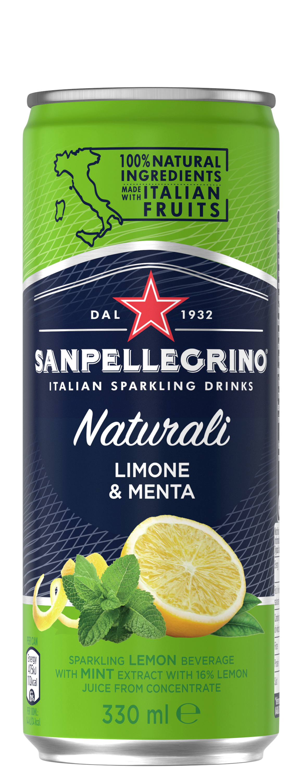 San Pellegrino Limonata Menta Sparkling 33cl | Dryck | Gottegrisen