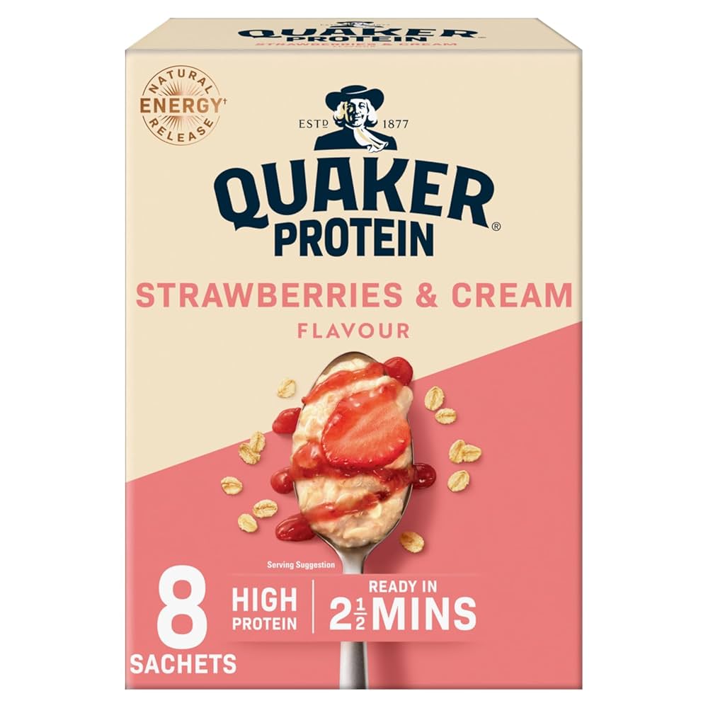 Quaker Protein Strawberries & Cream 8-Pack 335g | Mat | Gottegrisen