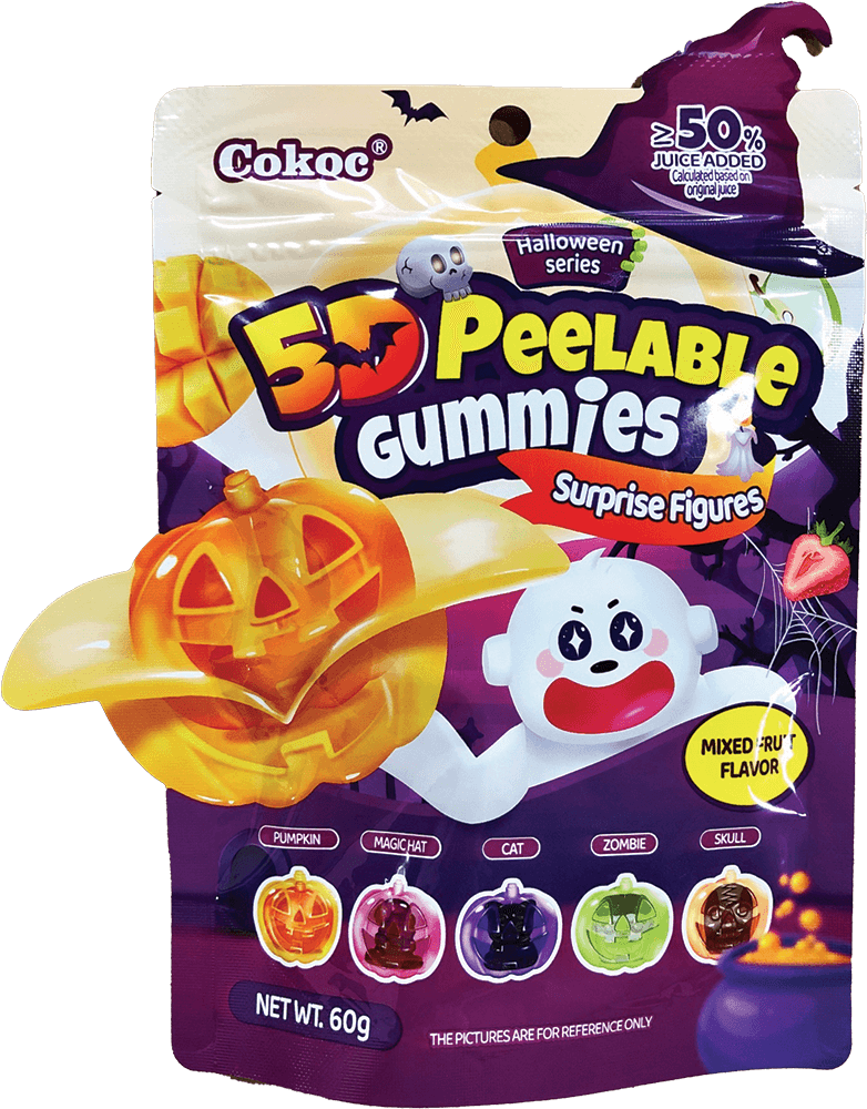 Cokoc 5D Peelable Gummies Mixed Fruit Halloween 60g | Asiatiska Produkter | Gottegrisen
