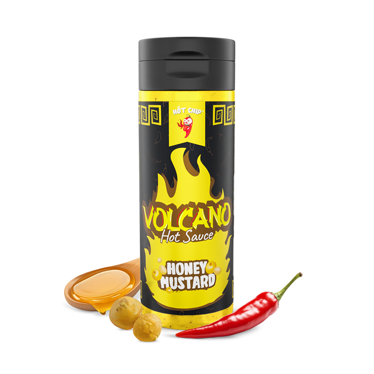 Hot Chip Volcano Hot Sauce Honey Mustard 270ml | Mat | Gottegrisen