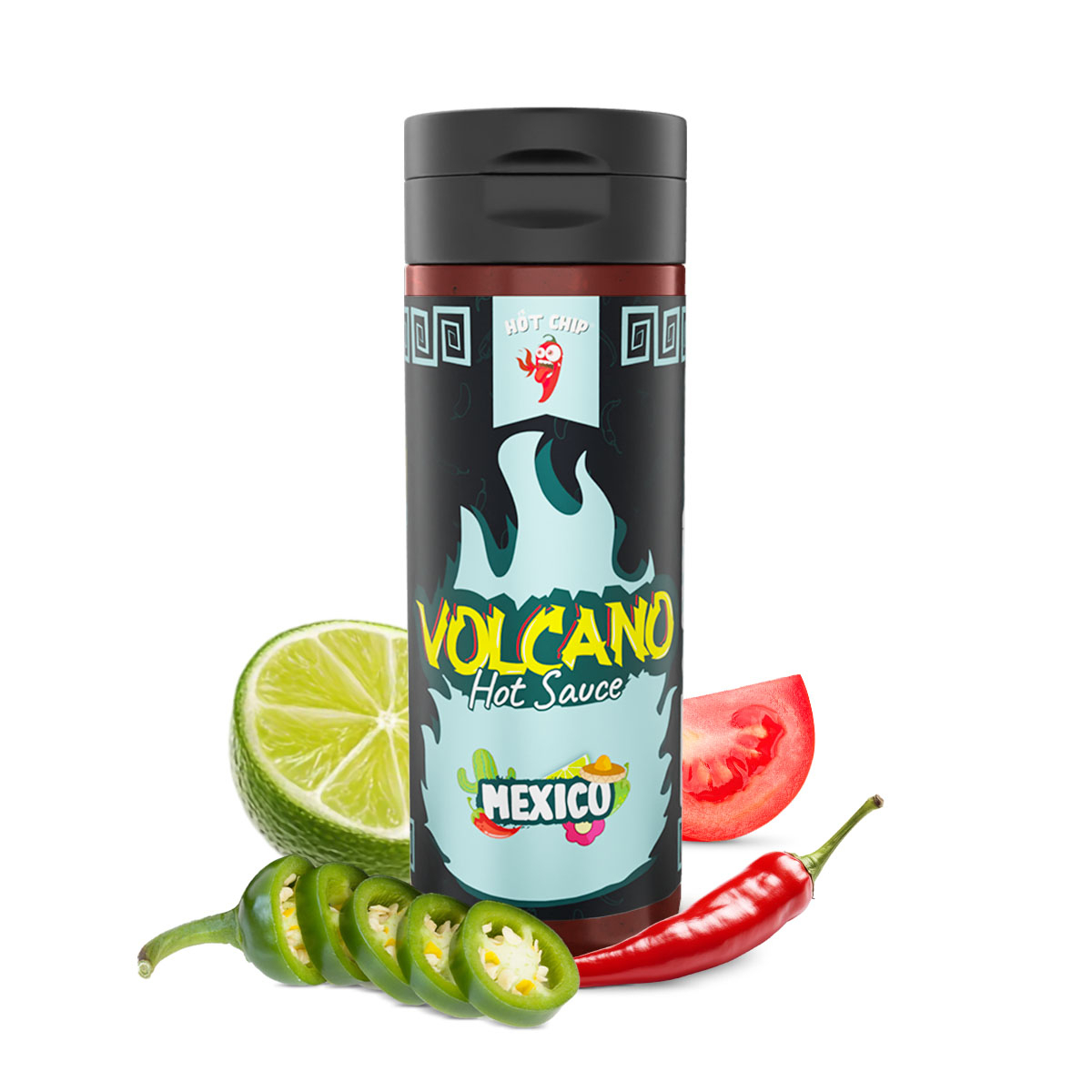 Hot Chip Volcano Hot Sauce Mexican 270ml | Mat | Gottegrisen