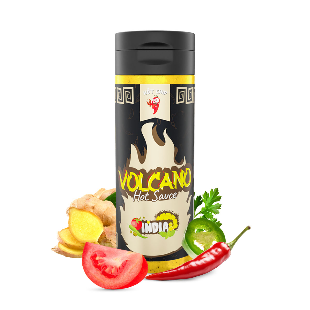 Hot Chip Volcano Hot Sauce India 270ml | Mat | Gottegrisen