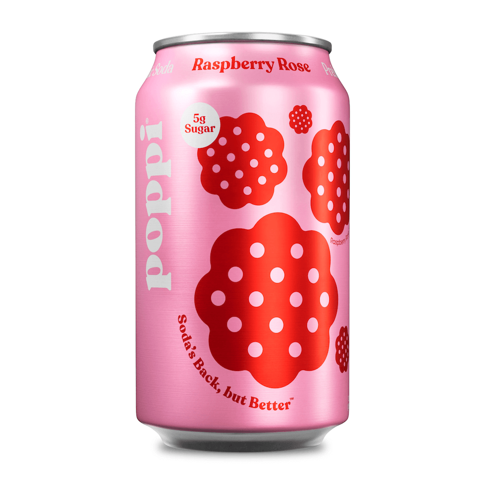 Poppi Prebiotic Soda Raspberry Rose 355ml | Dryck | Gottegrisen