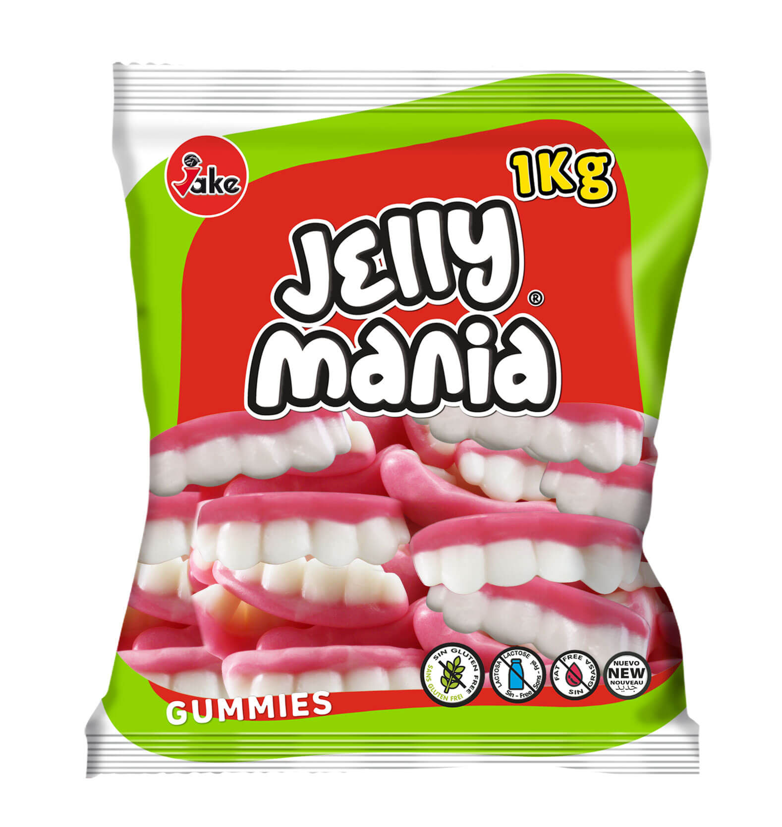 Jake Jelly Mania Teeth 1kg | Godis | Gottegrisen