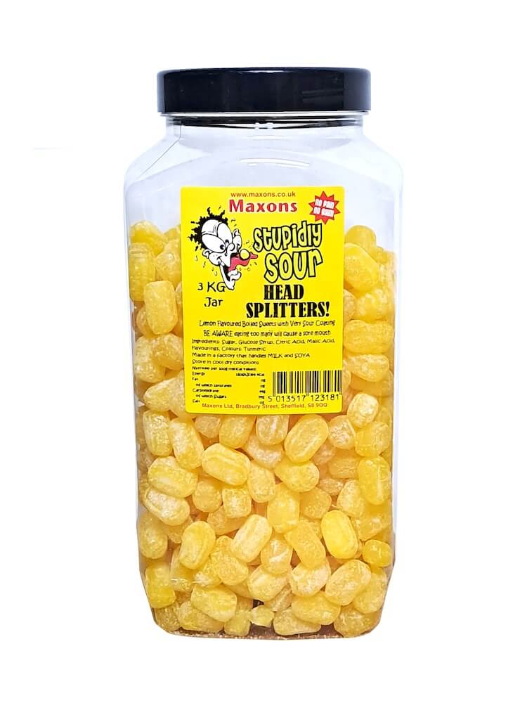 Maxons Stupidly Sour Jar Head Splitters 3kg | Godis | Gottegrisen