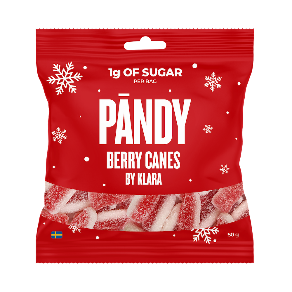 Pändy Candy Berry Canes by Klara 50g | Godis | Gottegrisen