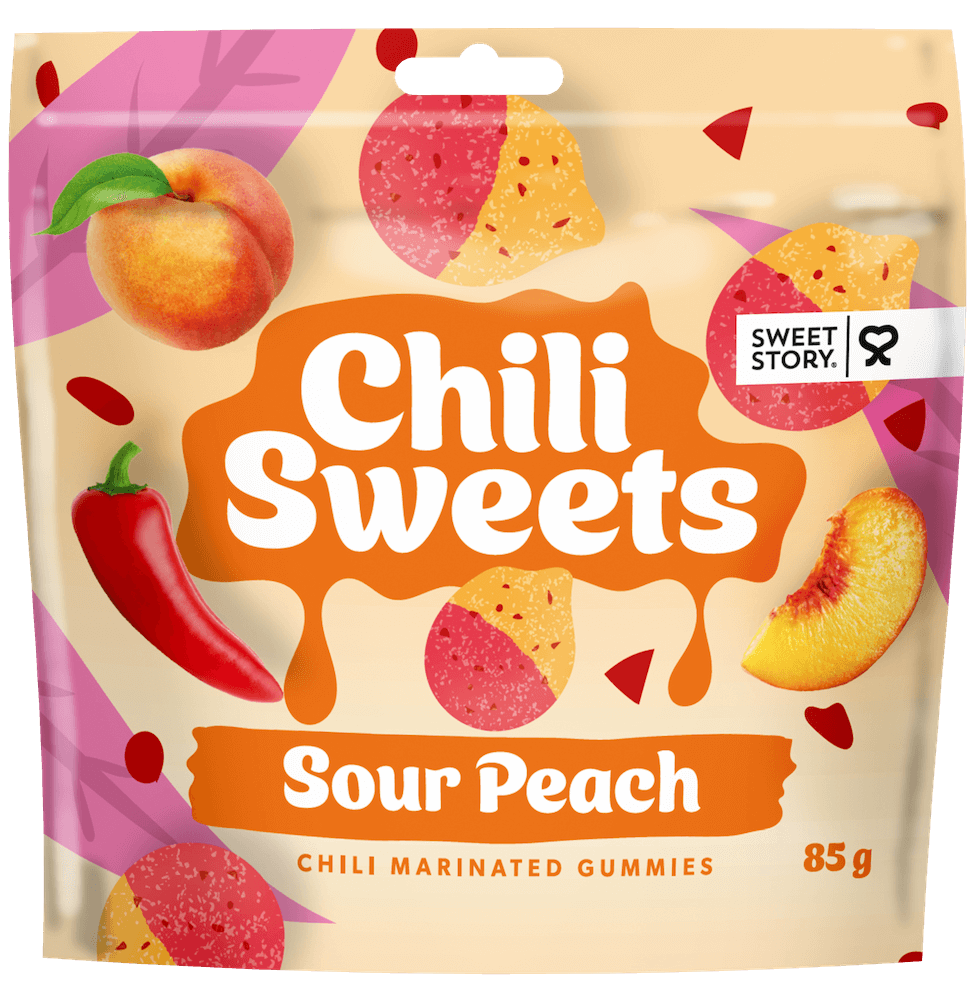 Sweet Story Chili Sweets Sour Peach 85g | Godis | Gottegrisen