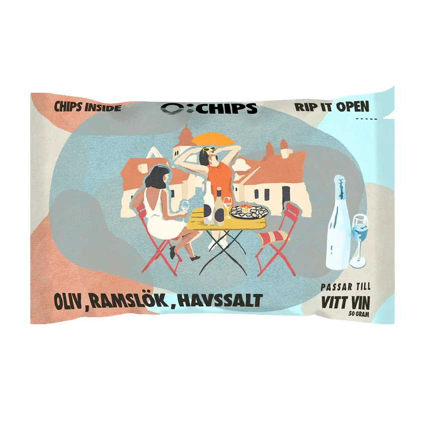 Ö-Chips Vitt Vin - Oliv, Ramslök, Havssalt 100g | Snacks - Chips | Gottegrisen