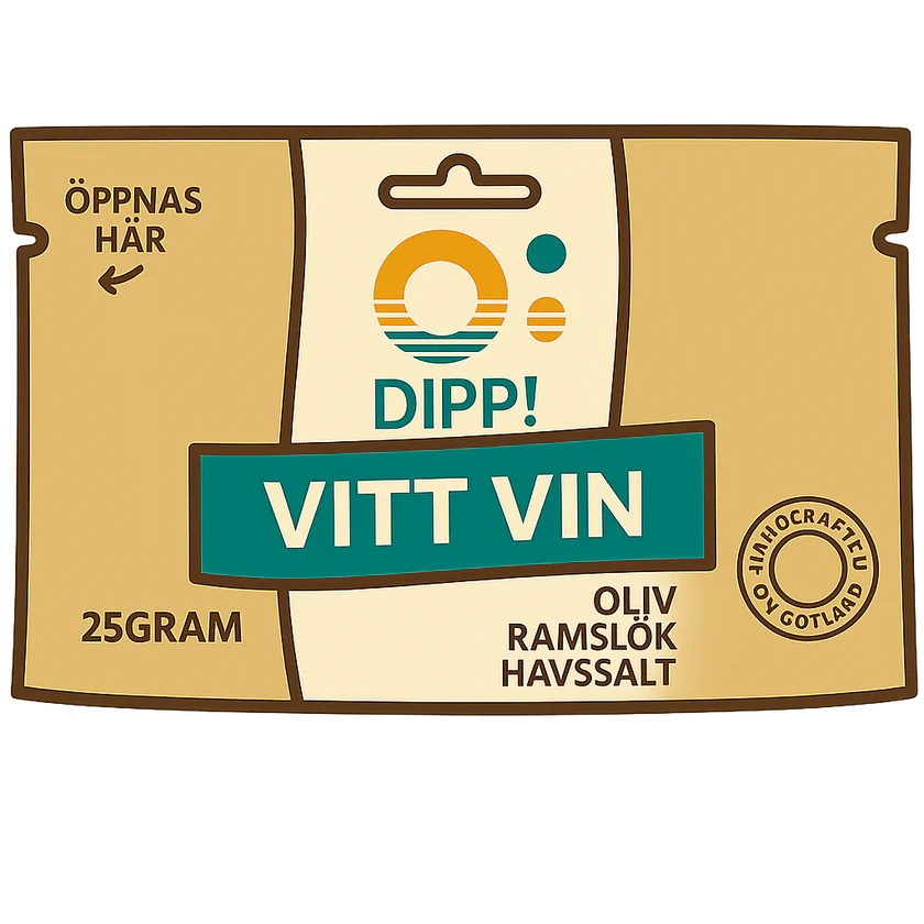 Ö-Chips Dippmix Vitt Vin - Oliv, Ramslök, Havssalt 25g | Snacks | Gottegrisen