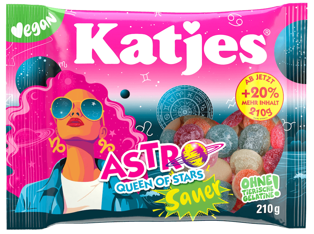 Katjes Astro Queen of Stars Sur 210g | Godis | Gottegrisen