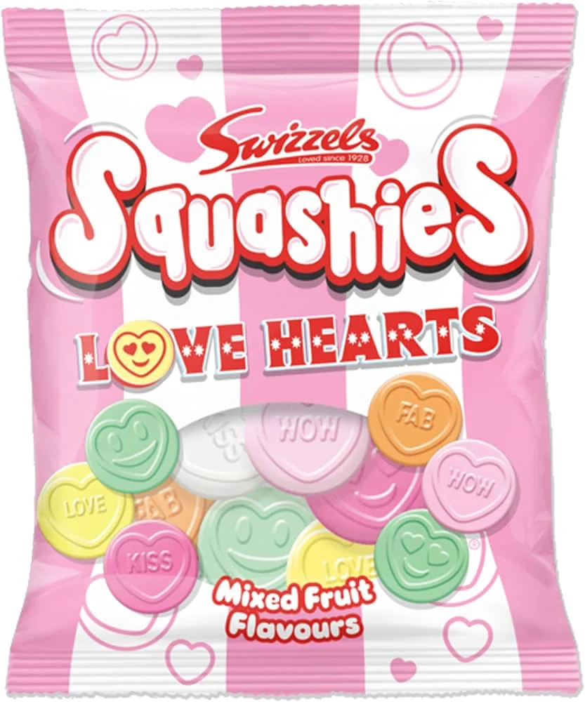 Swizzels Squashies Love Hearts 120g | Godis | Gottegrisen