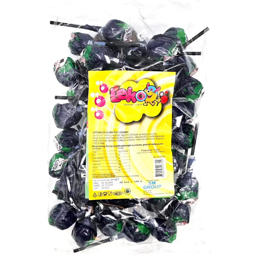 Leko Klubbor Vattemelon 864g | Godis | Gottegrisen