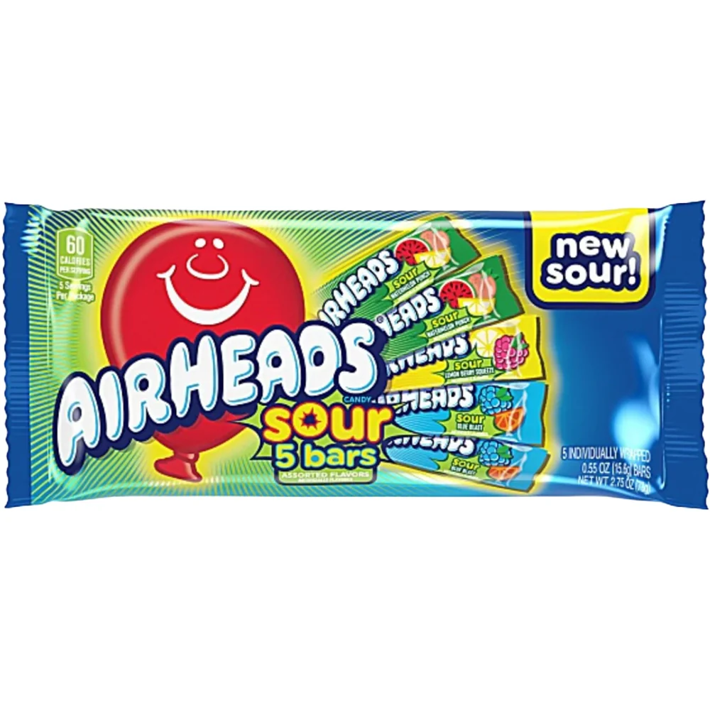Airheads Sour Bars 5-Pack 78g | Godis | Gottegrisen