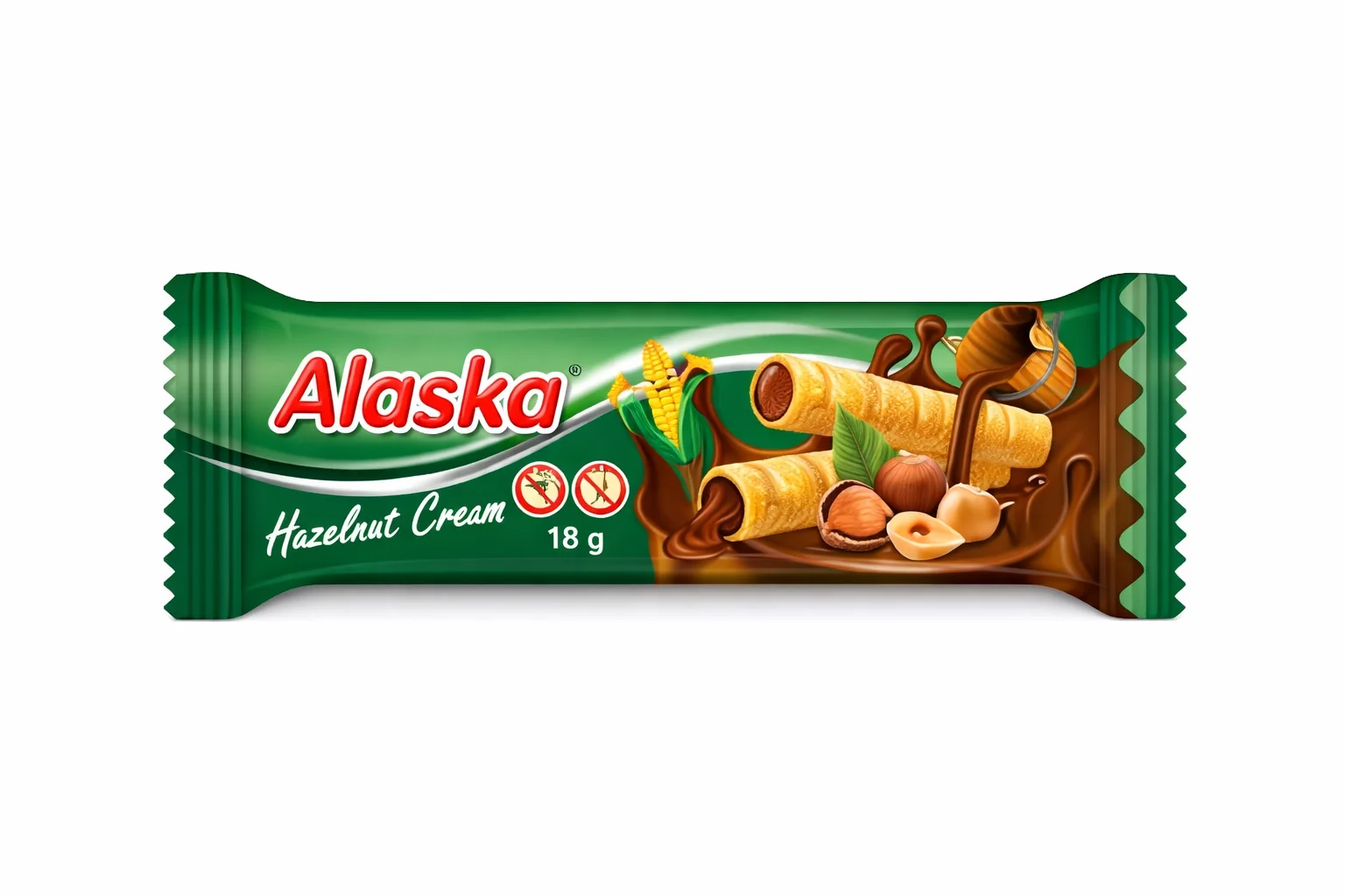Alaska Rolls Hasselnötskräm 18g