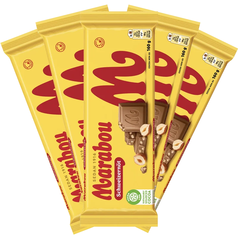 Marabou Chokladkaka Schweizernöt 160g x 5st