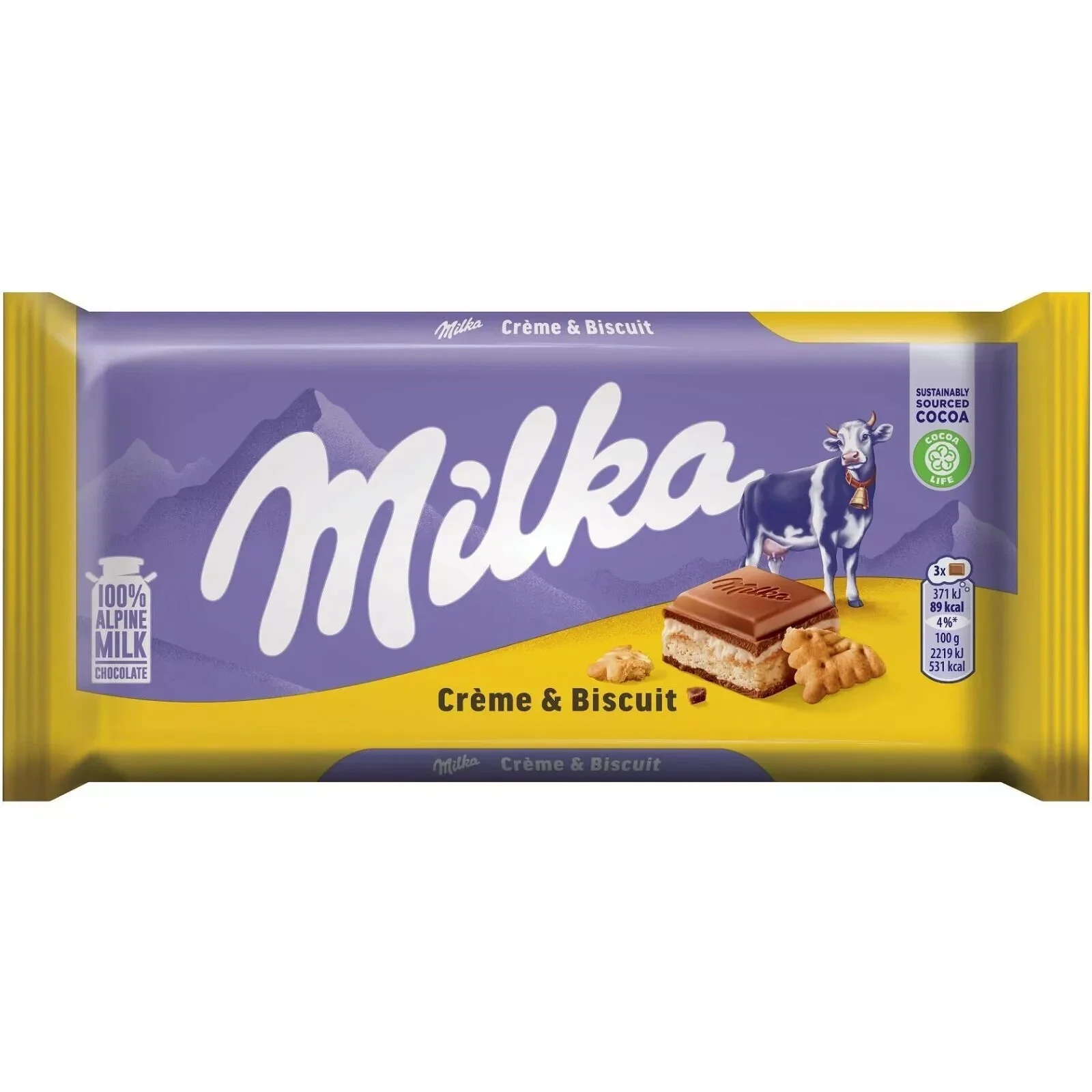 Milka Mjölkchokladkaka Creme & Biscuit 100g