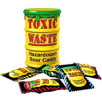 Toxic Waste Yellow Sour Candy Drum