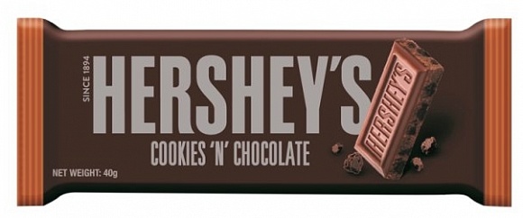 Läs mer om Hersheys Cookies N Chocolate Bar 40g