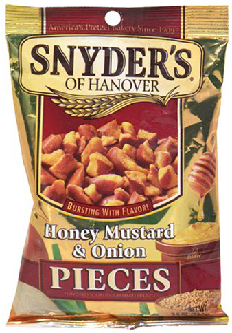 Snyders Honey Mustard Onion Pretzel Pieces 125gram