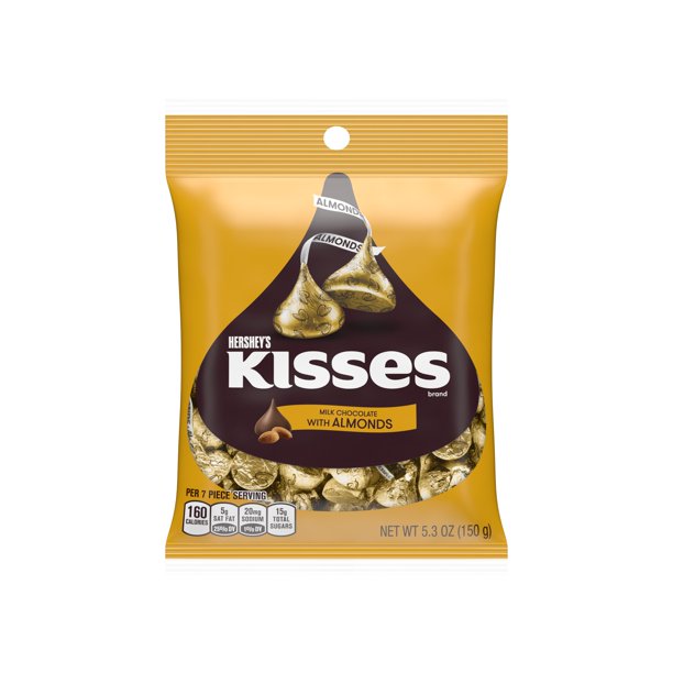 Hershey Kisses With Almonds Bag 150gram